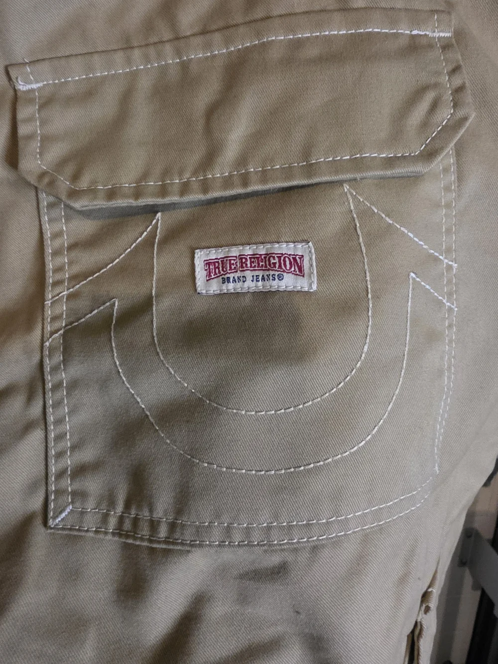 True Religion Men's Cargo Pants in Tan Size 38
